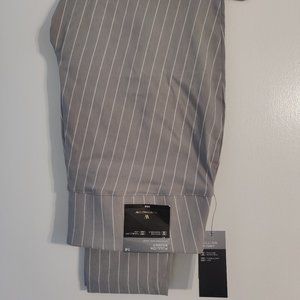 Gray dress slacks with white stripe